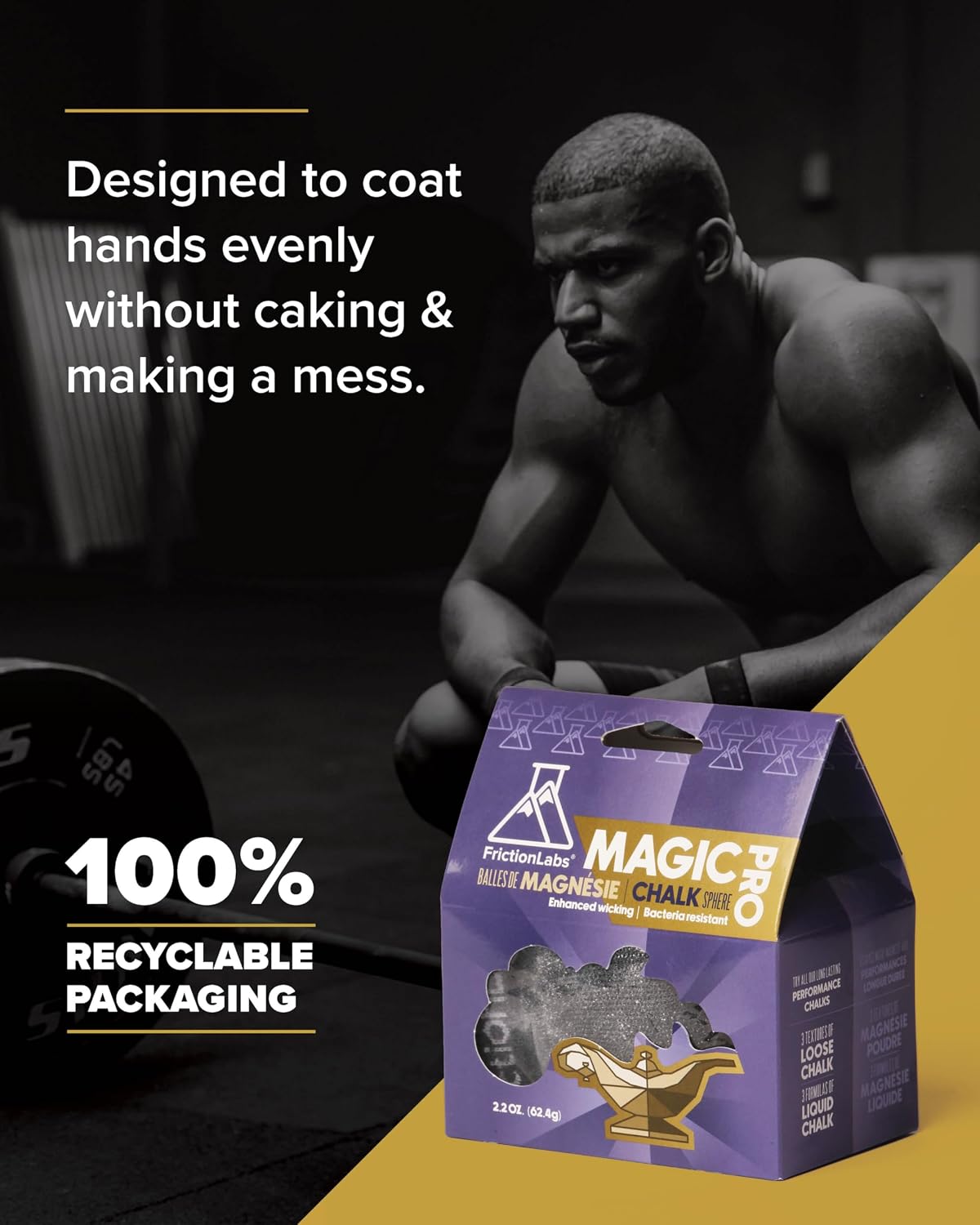 Friction Labs Magic Chalk Ball, Premium Gym Chalk Ball in Refillable Sock - Image 6