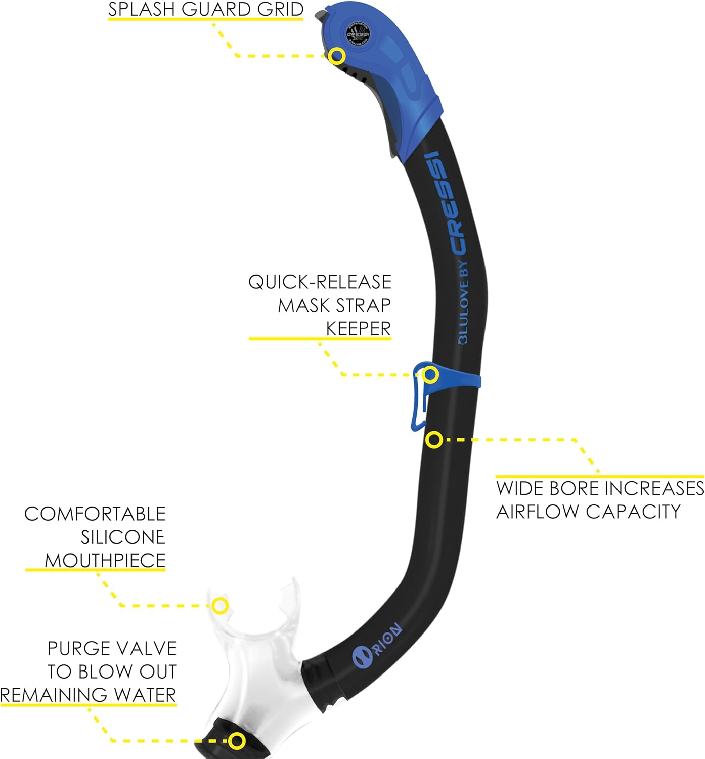 CRESSI Adult Snorkeling Set in Comfortable Pure Silicone - Mask & Semi-Dry Snorkel | Ikarus & Orion - Image 3