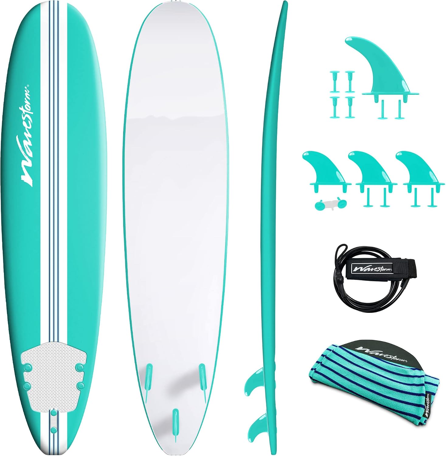 WAVESTORM 8ft Premium Classic Longboard Surfboard